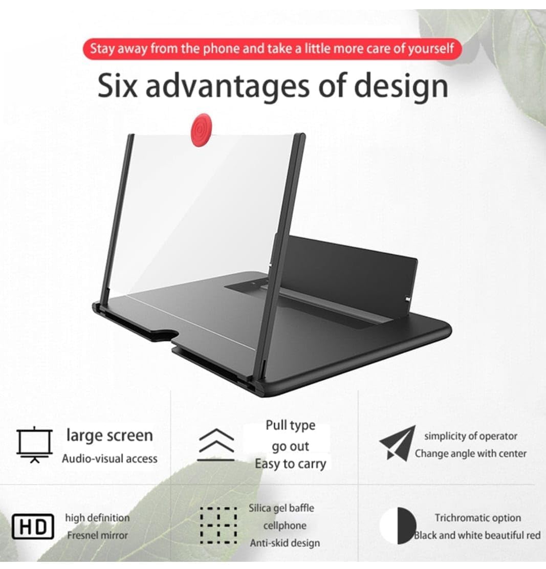 Bebird™ 10 Inch 3D Mobile Screen Magnifier – Foldable Phone Projector for Movies, Gaming & Videos