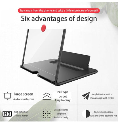 Bebird™ 10 Inch 3D Mobile Screen Magnifier – Foldable Phone Projector for Movies, Gaming & Videos